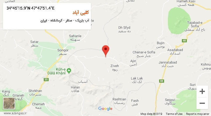 روستای کلبی آباد بر روی نقشه