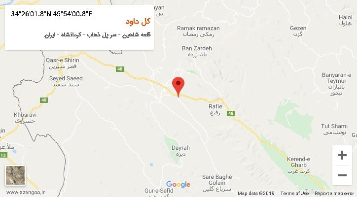 روستای کل داود بر روی نقشه