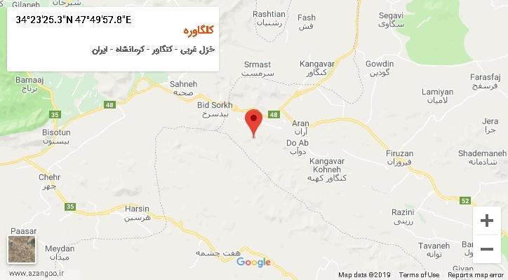 روستای کلگاوره بر روی نقشه