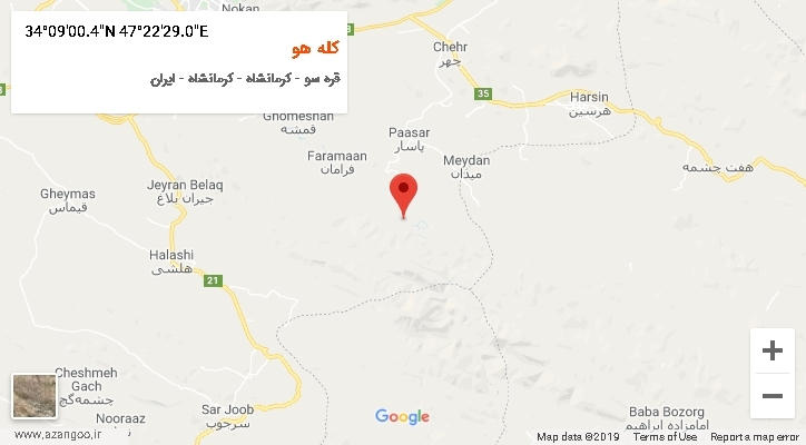 روستای کله هو بر روی نقشه