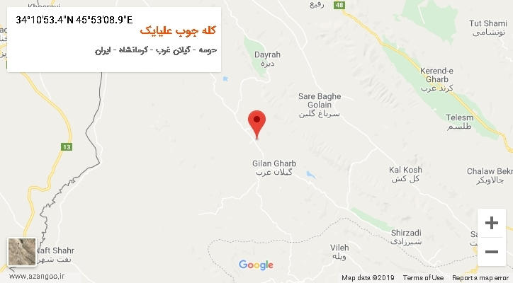 روستای کله جوب علیایک بر روی نقشه