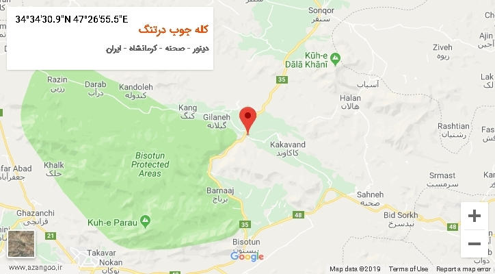 روستای کله جوب درتنگ بر روی نقشه