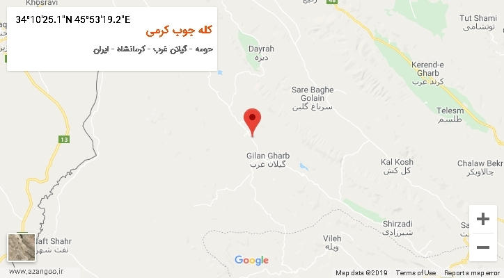 روستای کله جوب کرمی بر روی نقشه