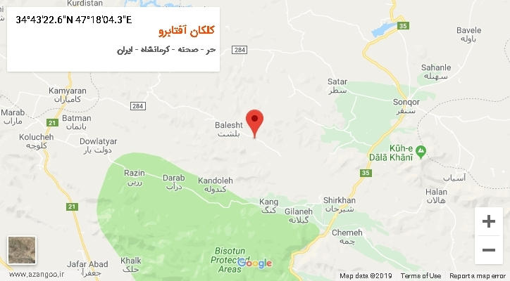 روستای کلکان آفتابرو بر روی نقشه