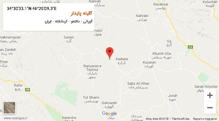 روستای کلینه پایدار بر روی نقشه