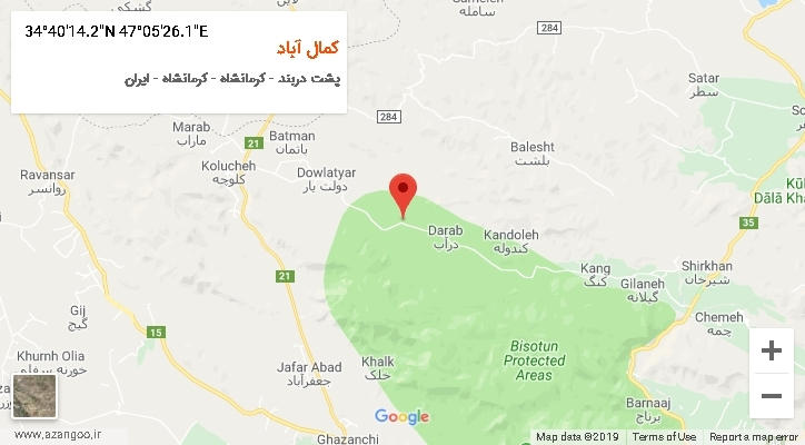 روستای کمال آباد بر روی نقشه