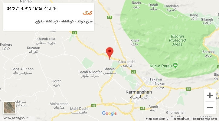 روستای کمک بر روی نقشه