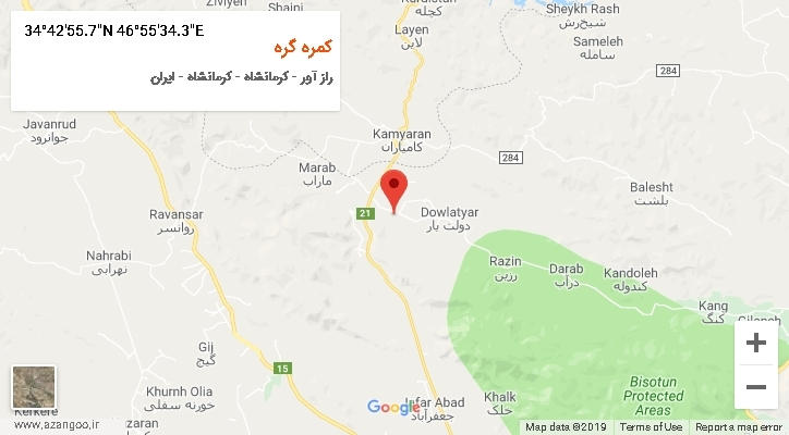 روستای کمره گره بر روی نقشه