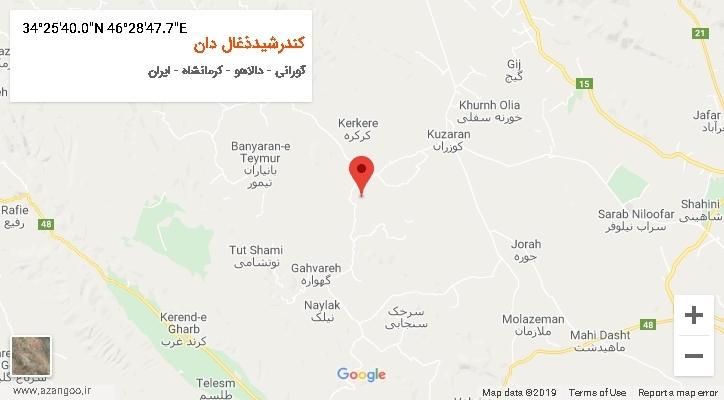 روستای کندرشیدذغال دان بر روی نقشه