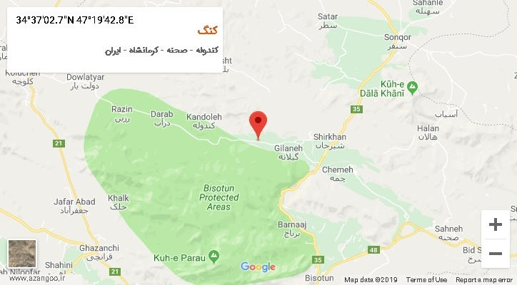 روستای کنگ بر روی نقشه