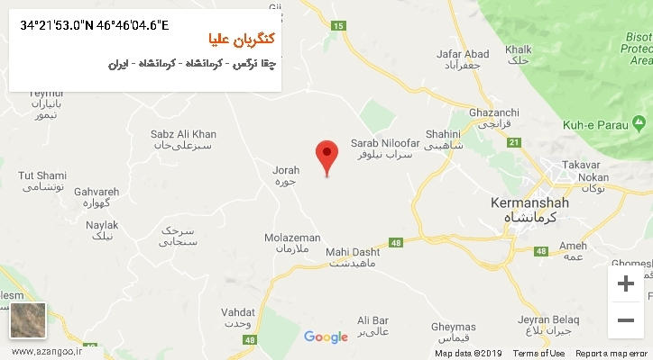 روستای کنگربان علیا بر روی نقشه