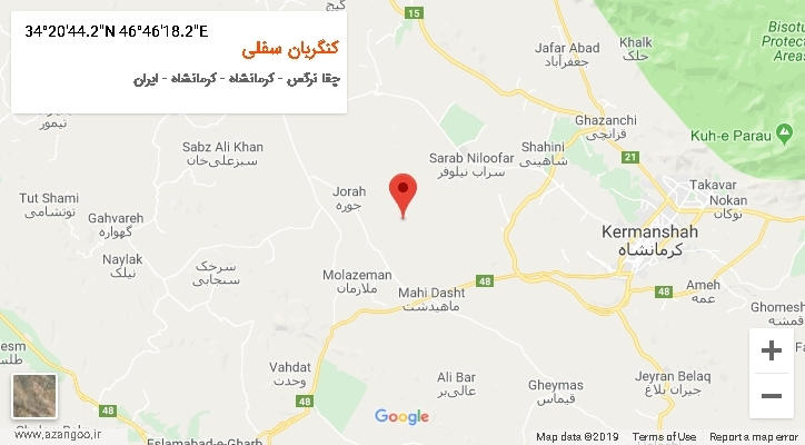 روستای کنگربان سفلی بر روی نقشه