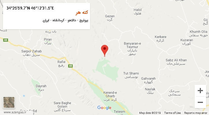 روستای کنه هر بر روی نقشه