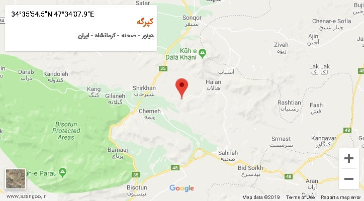 روستای کپرگه بر روی نقشه