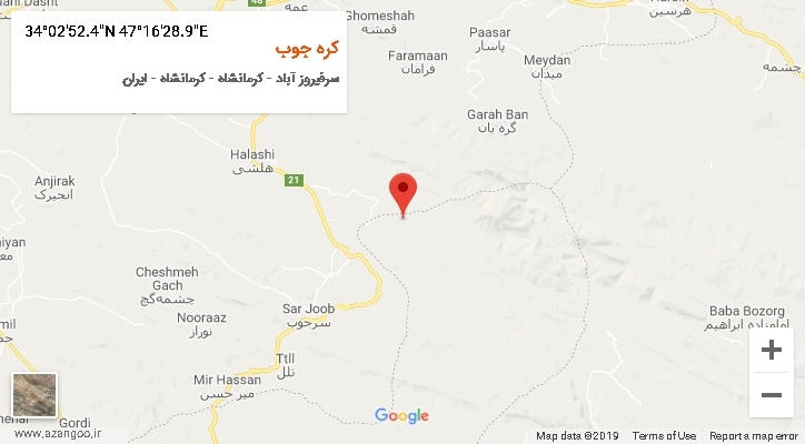 روستای کره جوب بر روی نقشه
