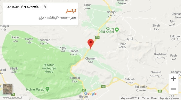 روستای کرکسار بر روی نقشه
