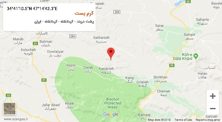 روستای کرم بست بر روی نقشه