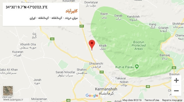 روستای کثیرآباد بر روی نقشه