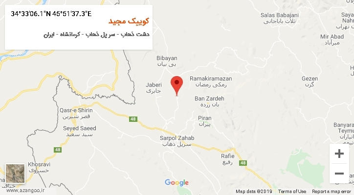 روستای کوییک مجید بر روی نقشه
