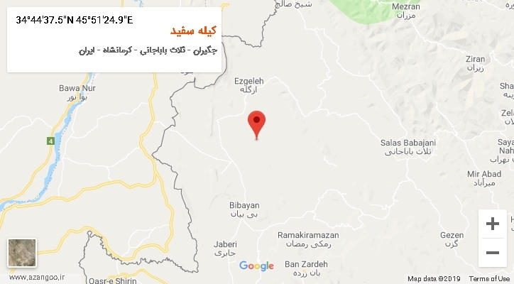 روستای کیله سفید بر روی نقشه