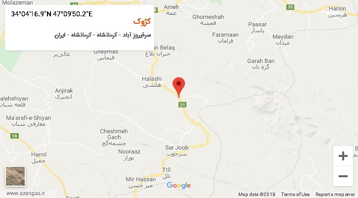 روستای کژوک بر روی نقشه