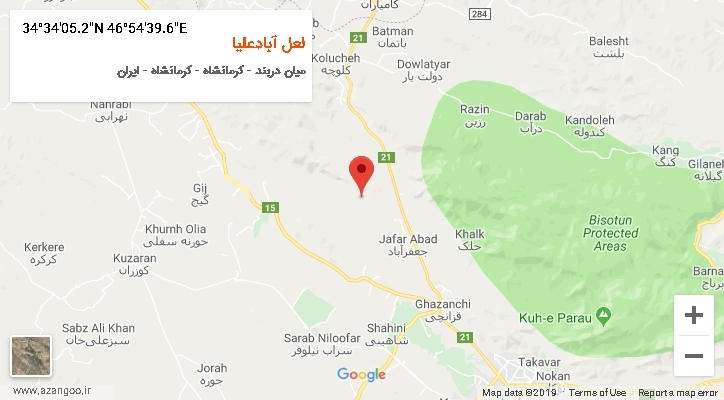 روستای لعل آبادعلیا بر روی نقشه