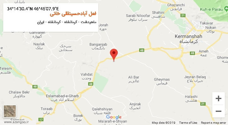 روستای لعل آبادحسینقلی خانی بر روی نقشه