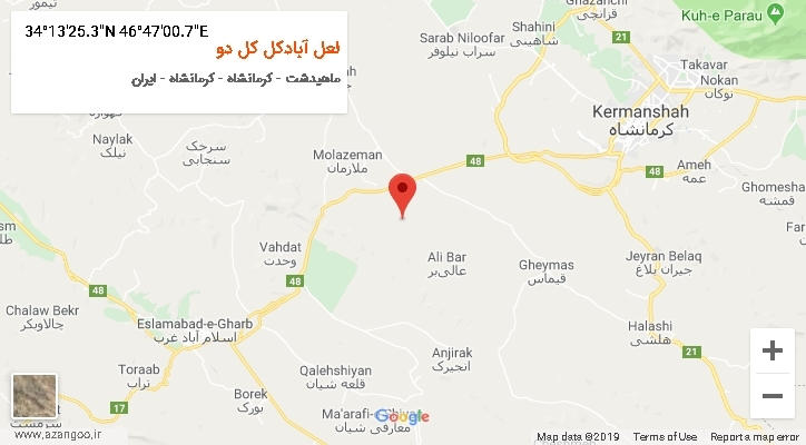 روستای لعل آبادکل کل دو بر روی نقشه
