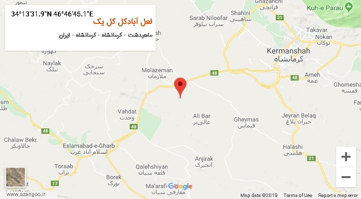 روستای لعل آبادکل کل یک بر روی نقشه