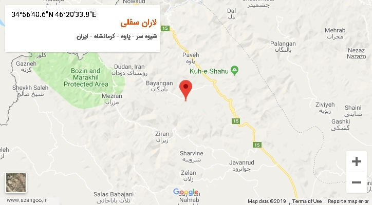 روستای لاران سفلی بر روی نقشه