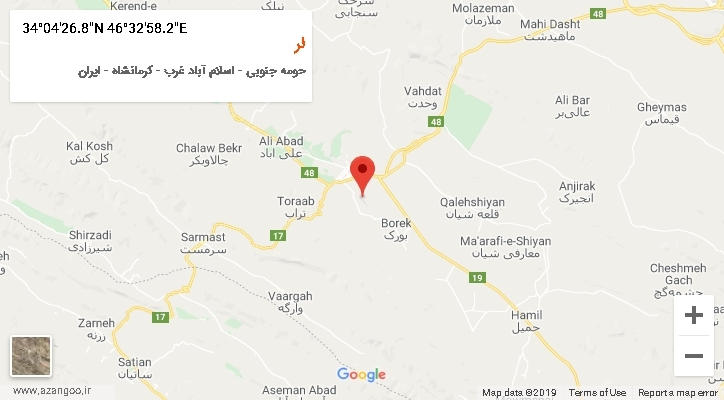 روستای لر بر روی نقشه