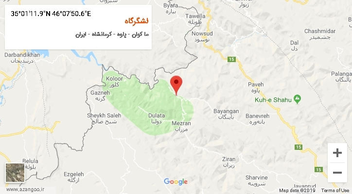 روستای لشگرگاه بر روی نقشه
