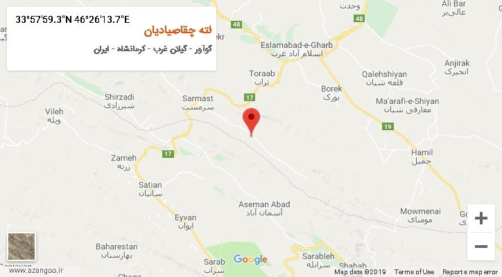 روستای لته چقاصیادیان بر روی نقشه