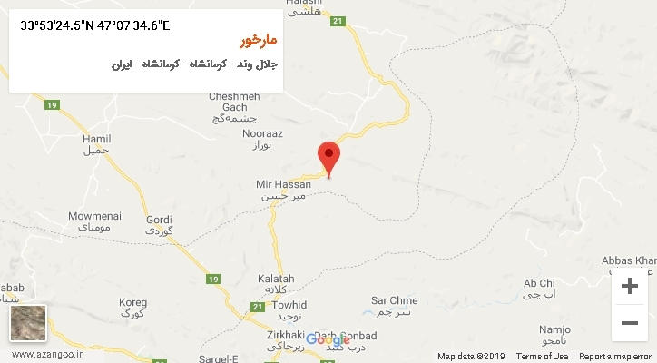 روستای مارخور بر روی نقشه