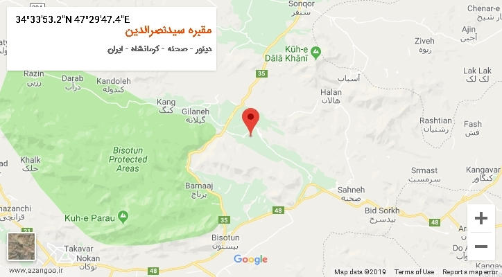 روستای مقبره سیدنصرالدین بر روی نقشه