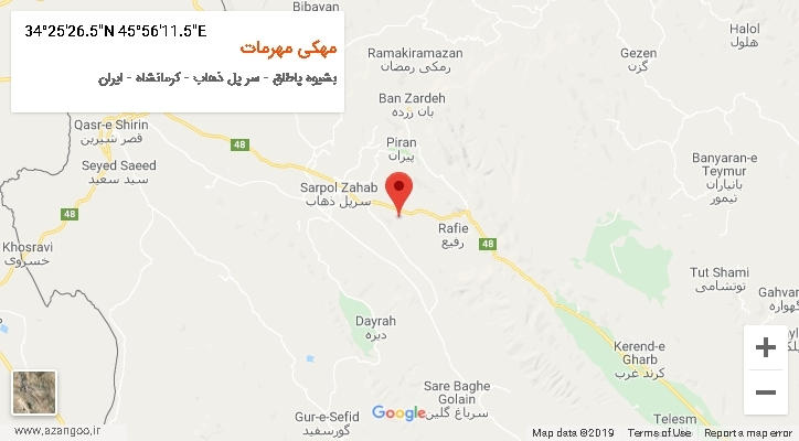 روستای مهکی مهرمات بر روی نقشه