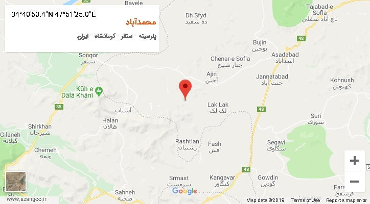 روستای محمدآباد بر روی نقشه
