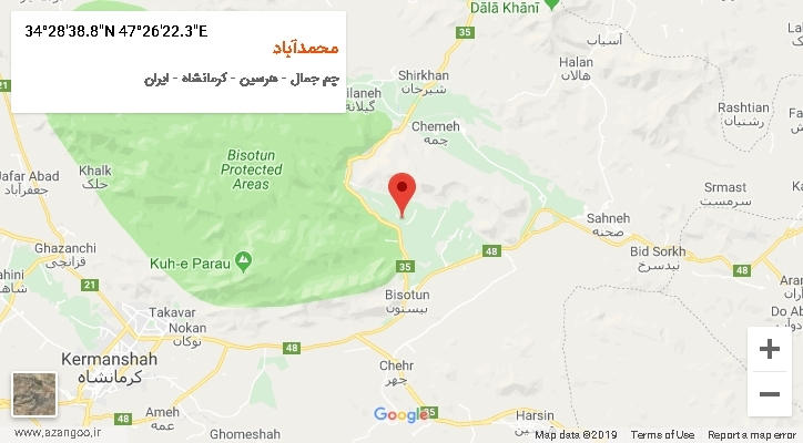 روستای محمدآباد بر روی نقشه