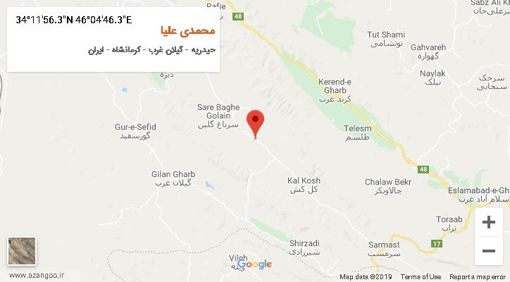 روستای محمدی علیا بر روی نقشه