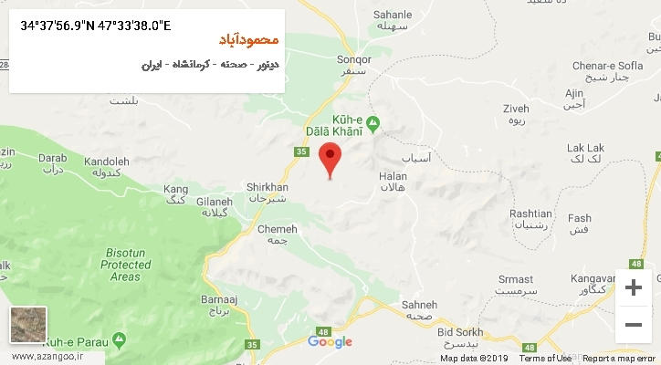 روستای محمودآباد بر روی نقشه
