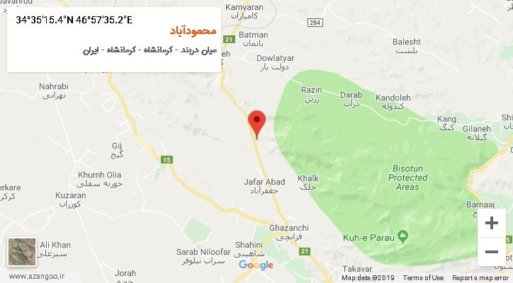 روستای محمودآباد بر روی نقشه