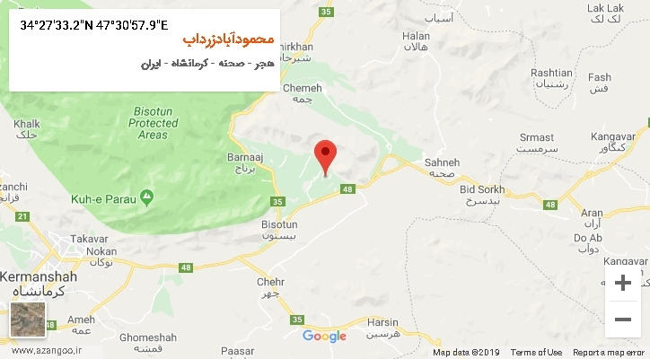 روستای محمودآبادزرداب بر روی نقشه