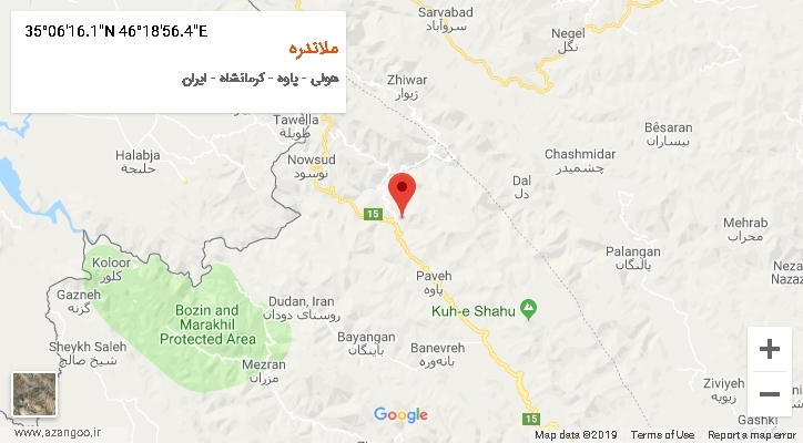 روستای ملاندره بر روی نقشه