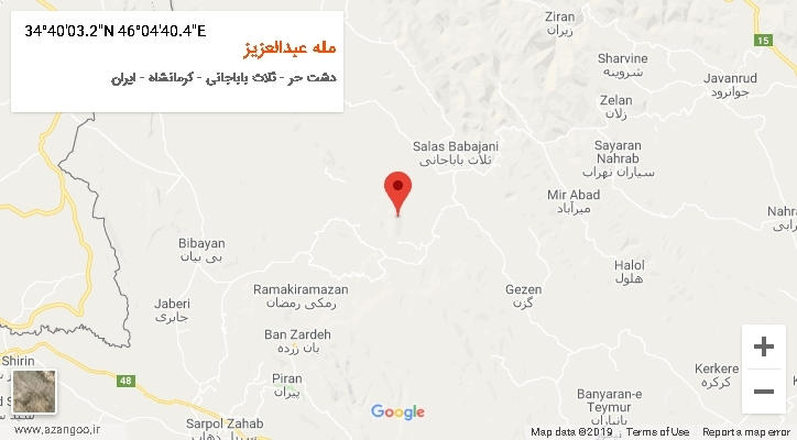 روستای مله عبدالعزیز بر روی نقشه