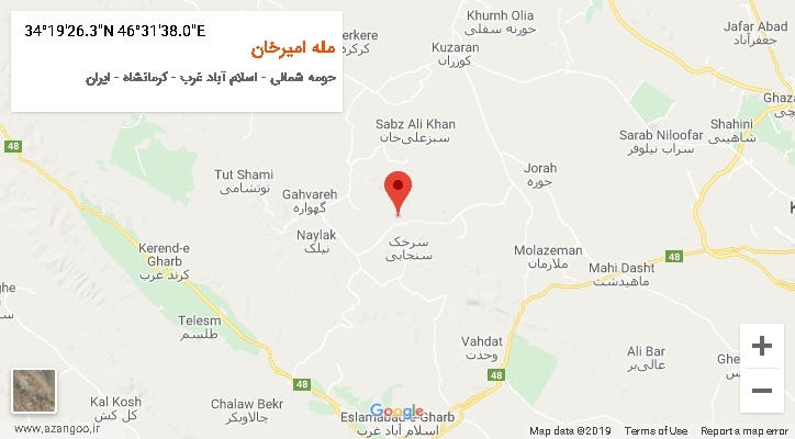 روستای مله امیرخان بر روی نقشه