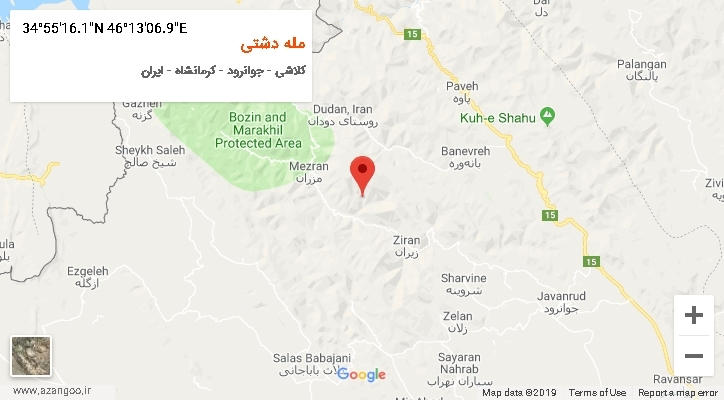 روستای مله دشتی بر روی نقشه