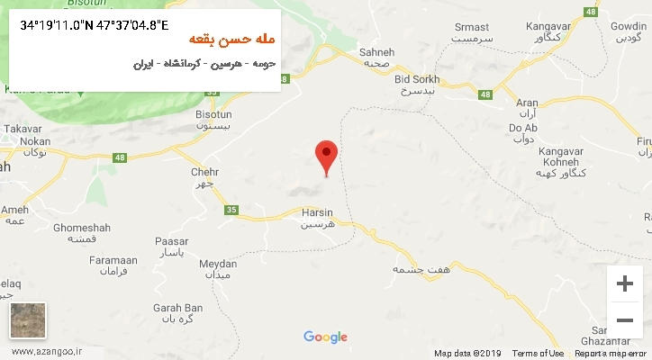 روستای مله حسن بقعه بر روی نقشه