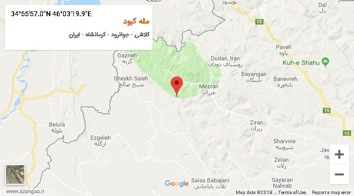 روستای مله کبود بر روی نقشه