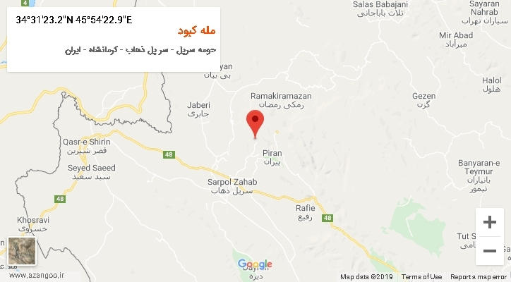 روستای مله کبود بر روی نقشه