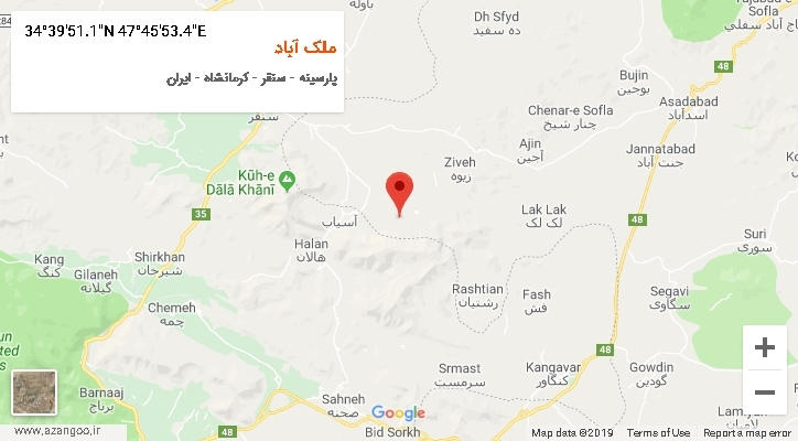 روستای ملک آباد بر روی نقشه
